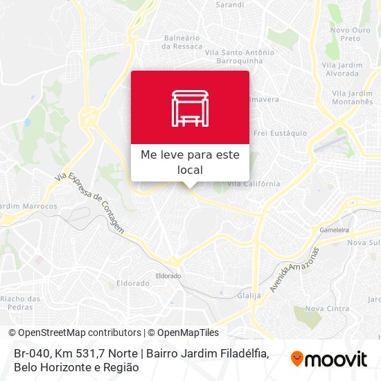 Br-040, Km 531,7 Norte | Bairro Jardim Filadélfia mapa