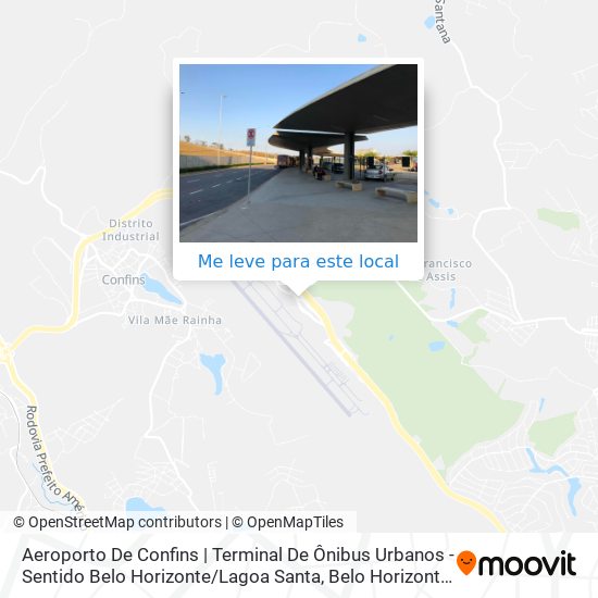 Aeroporto De Confins | Terminal De Ônibus Urbanos - Sentido Belo Horizonte / Lagoa Santa mapa