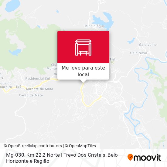 Mg-030, Km 22,2 Norte | Trevo Dos Cristais mapa