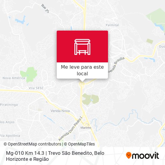 Mg-010 Km 14.3 | Trevo São Benedito mapa