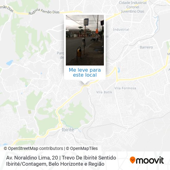 Av. Noraldino Lima, 20 | Trevo De Ibirité Sentido Ibirité / Contagem mapa