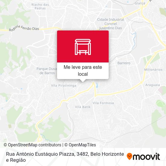 Rua Antônio Eustáquio Piazza, 3482 mapa
