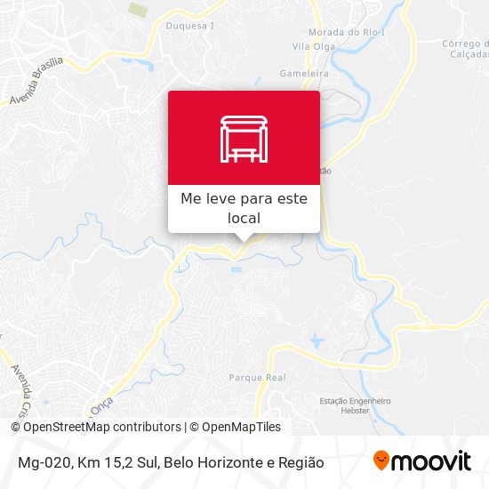 Mg-020, Km 15,2 Sul mapa