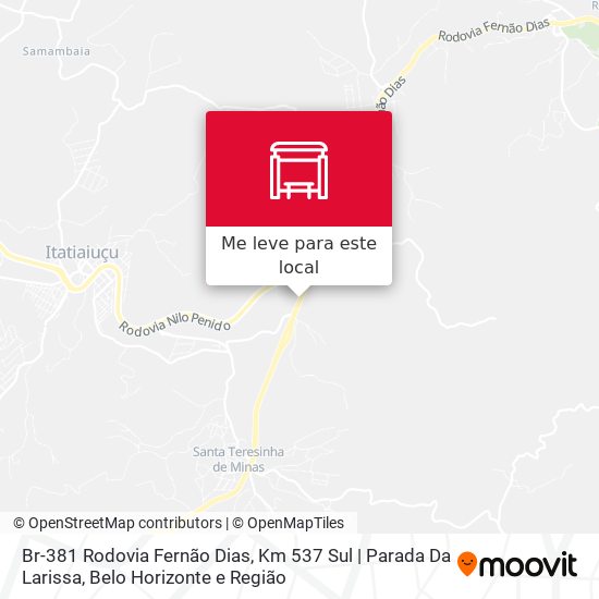 Br-381 Rodovia Fernão Dias, Km 537 Sul | Parada Da Larissa mapa