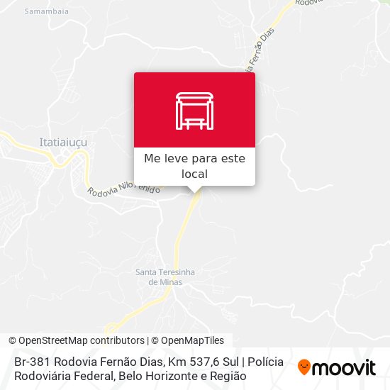 Br-381 Rodovia Fernão Dias, Km 537,6 Sul | Polícia Rodoviária Federal mapa