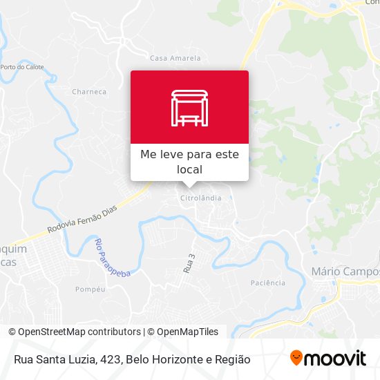 Rua Santa Luzia, 423 mapa