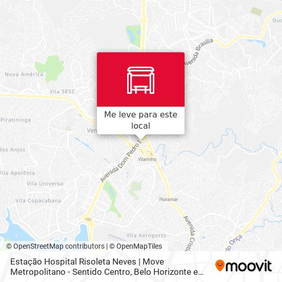 Estação Hospital Risoleta Neves | Move Metropolitano - Sentido Centro mapa