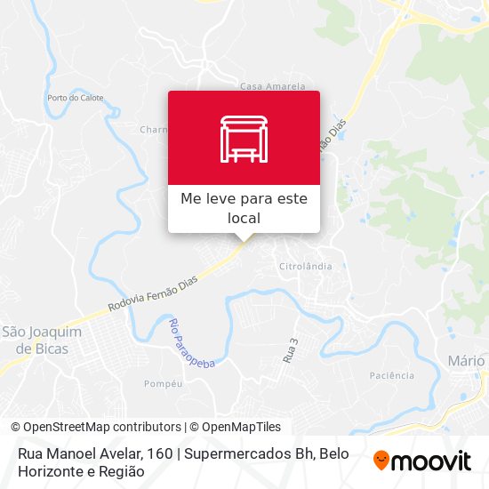 Rua Manoel Avelar, 160 | Supermercados Bh mapa