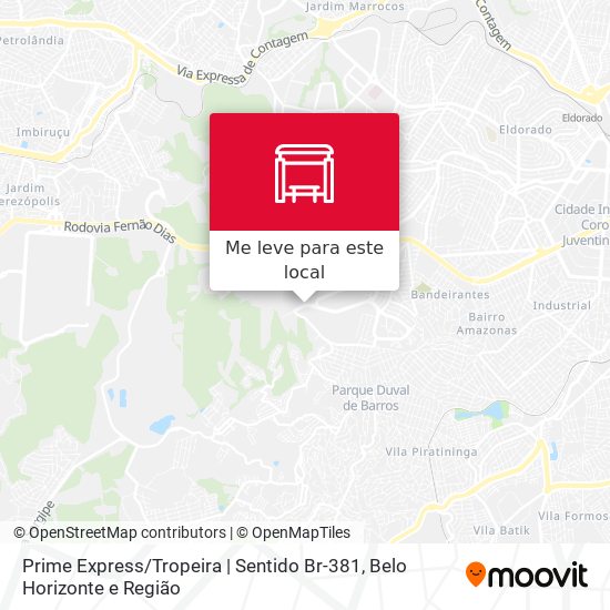 Prime Express / Tropeira | Sentido Br-381 mapa