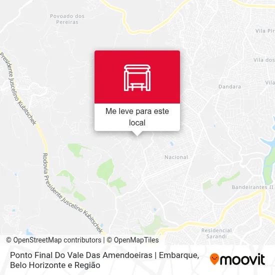 Ponto Final Do Vale Das Amendoeiras | Embarque mapa