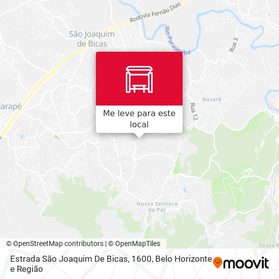 Estrada São Joaquim De Bicas, 1600 mapa