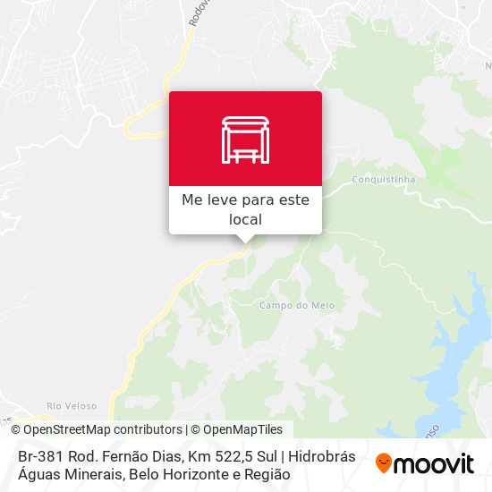 Br-381 Rod. Fernão Dias, Km 522,5 Sul | Hidrobrás Águas Minerais mapa