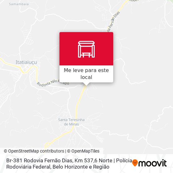 Br-381 Rodovia Fernão Dias, Km 537,6 Norte | Polícia Rodoviária Federal mapa