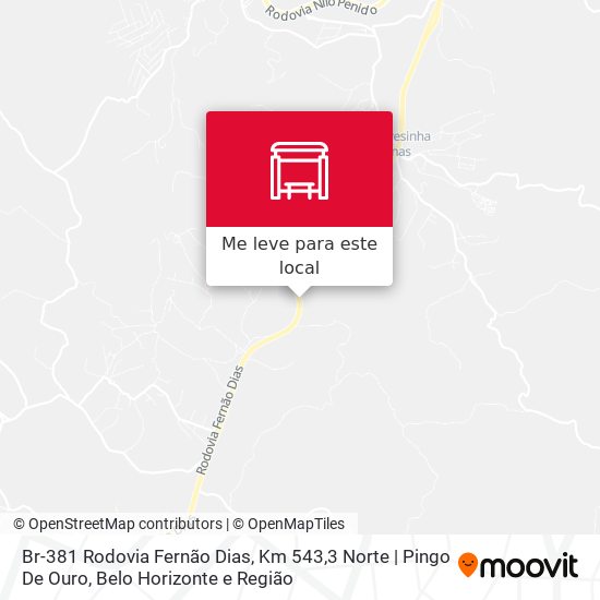 Br-381 Rodovia Fernão Dias, Km 543,3 Norte | Pingo De Ouro mapa