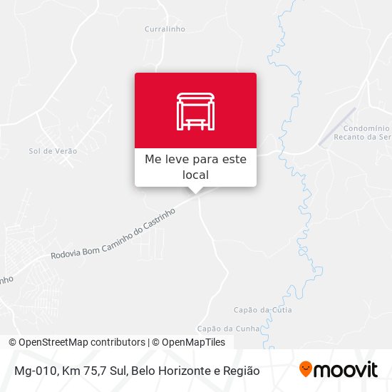 Mg-010, Km 75,7 Sul mapa