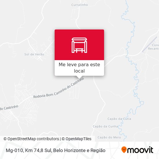 Mg-010, Km 74,8 Sul mapa