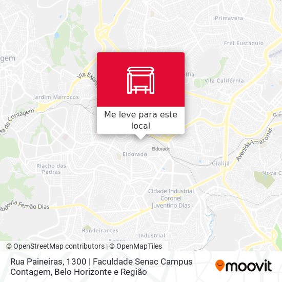 Rua Paineiras, 1300 | Faculdade Senac Campus Contagem mapa