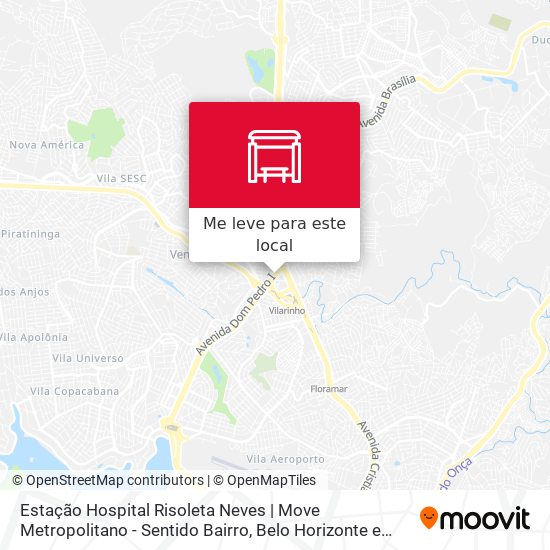 Estação Hospital Risoleta Neves | Move Metropolitano - Sentido Bairro mapa