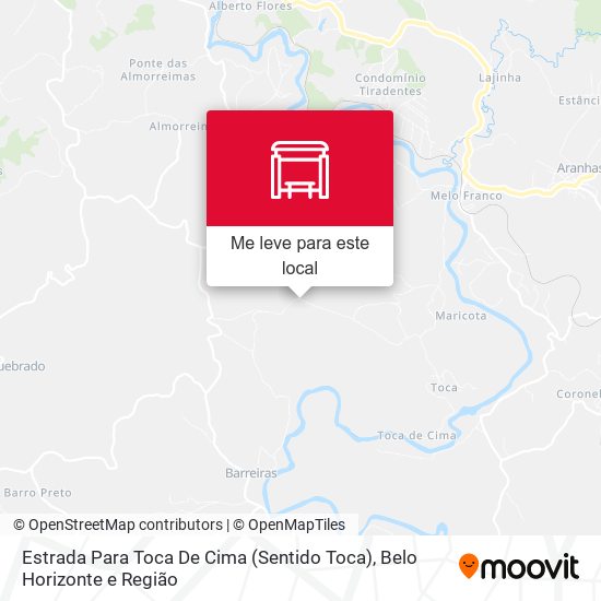 Estrada Para Toca De Cima (Sentido Toca) mapa