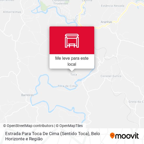 Estrada Para Toca De Cima (Sentido Toca) mapa
