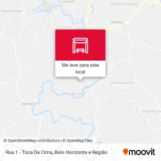 Rua 1 - Toca De Cima mapa