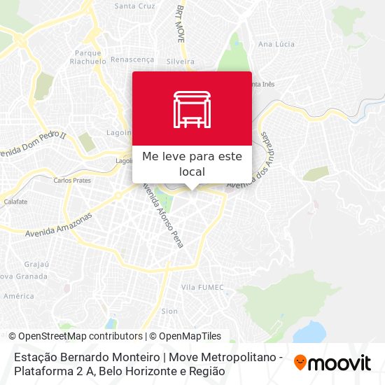 Estação Bernardo Monteiro | Move Metropolitano - Plataforma 2 A mapa