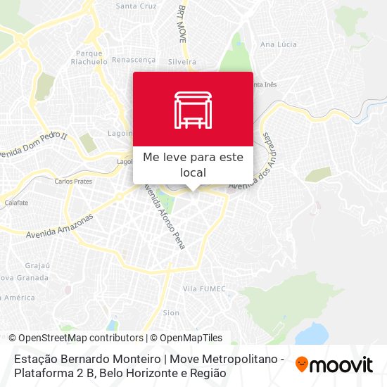Estação Bernardo Monteiro | Move Metropolitano - Plataforma 2 B mapa
