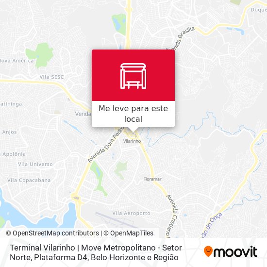 Terminal Vilarinho | Move Metropolitano - Setor Norte, Plataforma D4 mapa
