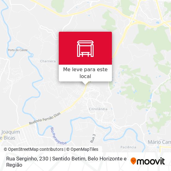 Rua Serginho, 230 | Sentido Betim mapa