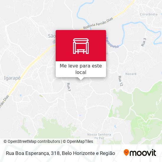 Rua Boa Esperança, 318 mapa