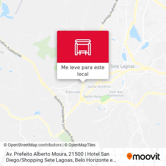 Av. Prefeito Alberto Moura, 21500 | Hotel San Diego / Shopping Sete Lagoas mapa