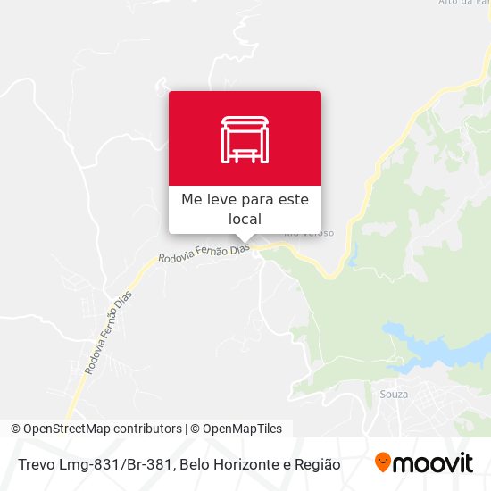 Trevo Lmg-831/Br-381 mapa