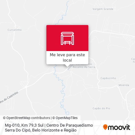 Mg-010, Km 79,3 Sul | Centro De Paraquedismo Serra Do Cipó mapa