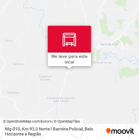 Mg-010, Km 93,3 Norte | Barreira Policial mapa