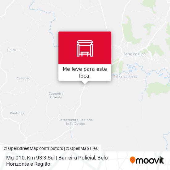 Mg-010, Km 93,3 Sul | Barreira Policial mapa