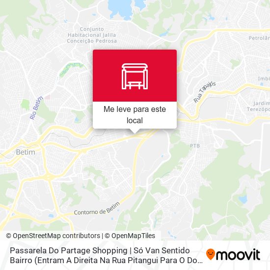 Passarela Do Partage Shopping | Só Van Sentido Bairro (Entram A Direita Na Rua Pitangui Para O Dom Bosco) mapa