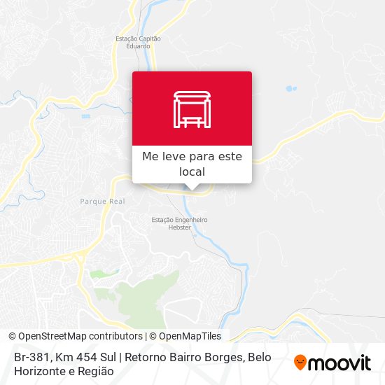 Br-381, Km 454 Sul | Retorno Bairro Borges mapa