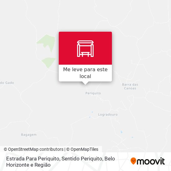 Estrada Para Periquito, Sentido Periquito mapa