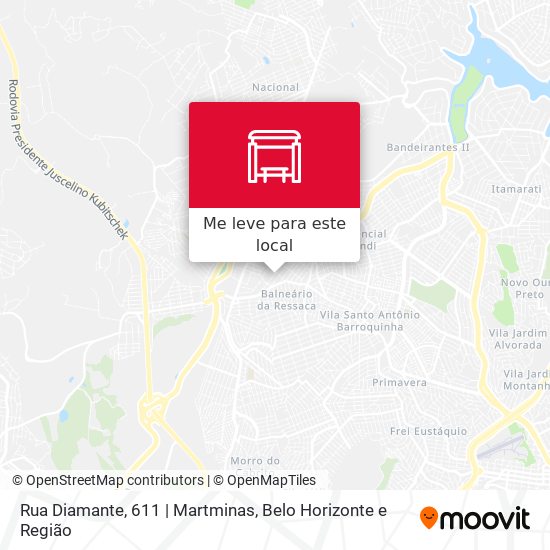 Rua Diamante, 611 | Martminas mapa