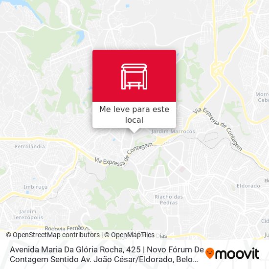 Avenida Maria Da Glória Rocha, 425 | Novo Fórum De Contagem Sentido Av. João César / Eldorado mapa