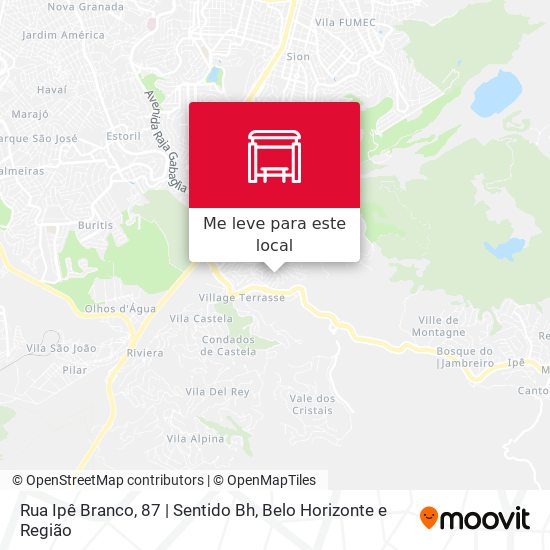 Rua Ipê Branco, 87 | Sentido Bh mapa