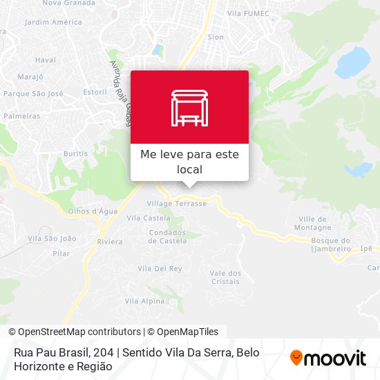 Rua Pau Brasil, 204 | Sentido Vila Da Serra mapa