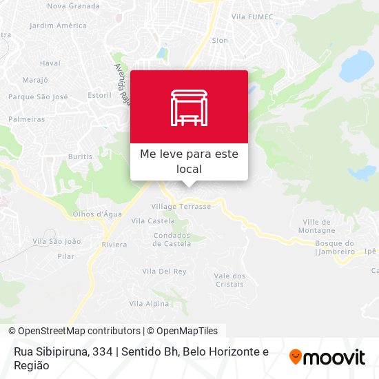 Rua Sibipiruna, 334 | Sentido Bh mapa