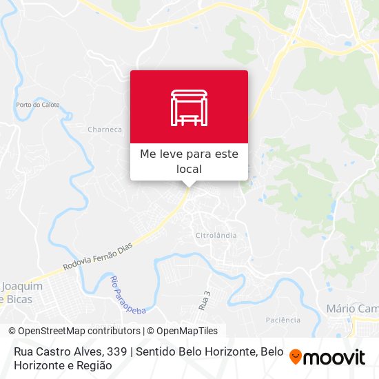 Rua Castro Alves, 339 | Sentido Belo Horizonte mapa