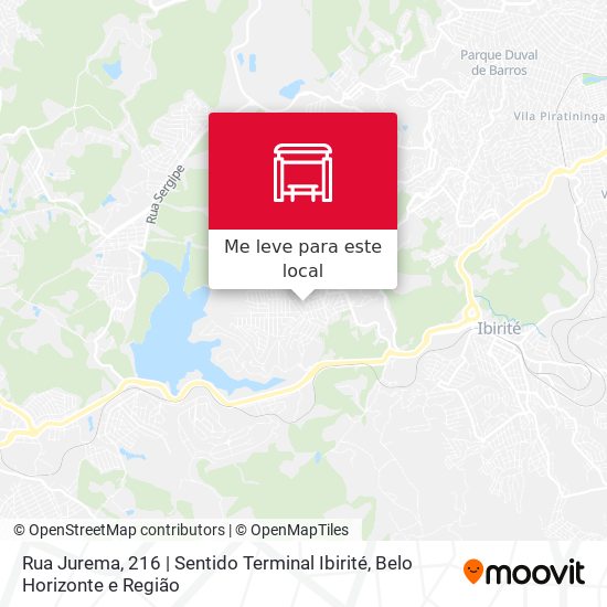 Rua Jurema, 216 | Sentido Terminal Ibirité mapa