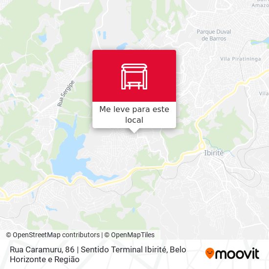 Rua Caramuru, 86 | Sentido Terminal Ibirité mapa