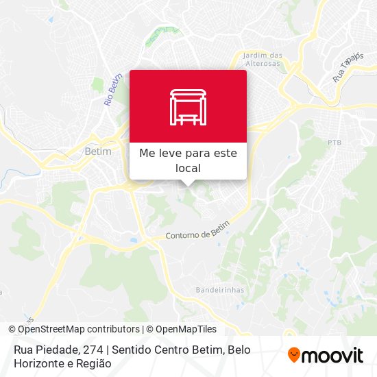 Rua Piedade, 274 | Sentido Centro Betim mapa