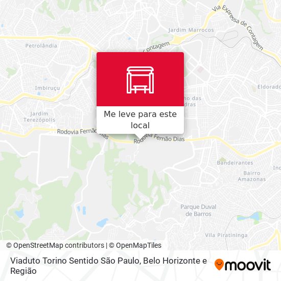 Viaduto Torino Sentido São Paulo mapa