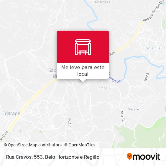 Rua Cravos, 553 mapa