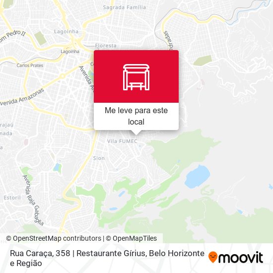 Rua Caraça, 358 |  Restaurante Gírius mapa